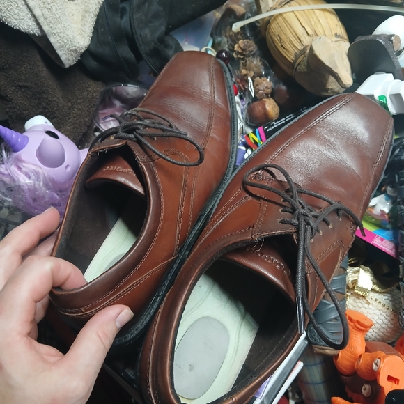 Rockport Brown Leather Lace-Up Oxfords for Men main image 2
